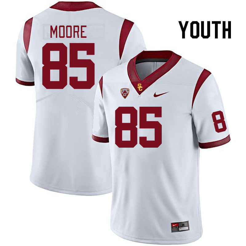 Youth #85 Jaden Moore USC Trojans College Football Jerseys Stitched Sale-White - Click Image to Close